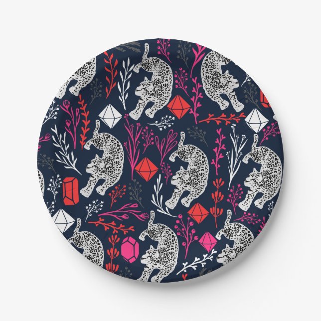 Snow Leopard Paper Plates (Front)