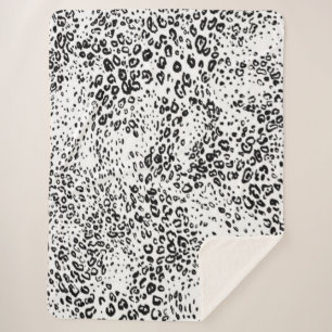 Snow Leopard Pattern Sherpa Blanket