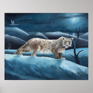 snow leopard poster