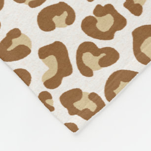 Snow Leopard Print, Beige, Tan, and Cream Fleece Blanket