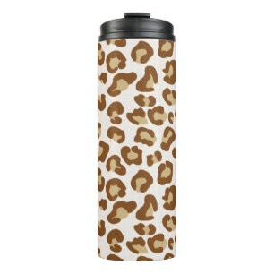 Snow Leopard Print, Beige, Tan, and Cream  Thermal Tumbler