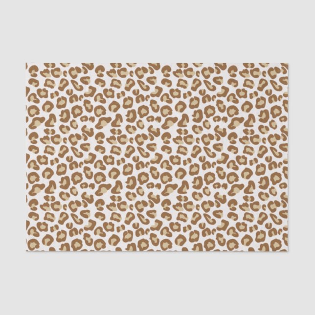 Snow Leopard Print, Beige, Tan, and Cream Tissue Paper (Front)
