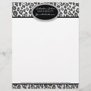 Snow Leopard Print Custom Hair & Beauty Letterhead