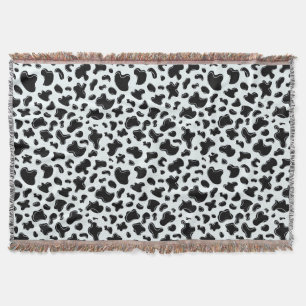 Snow Leopard Print Icy Blue Animal Spots Pattern Throw Blanket