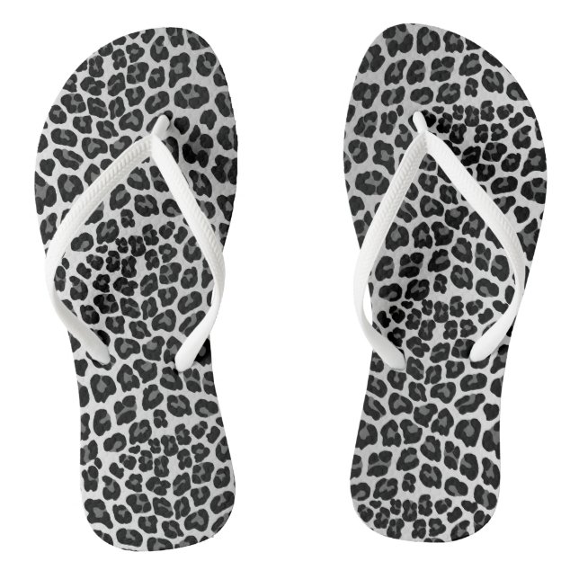 Snow leopard print jandals (Footbed)
