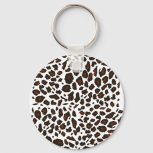 Snow Leopard Print Key Ring