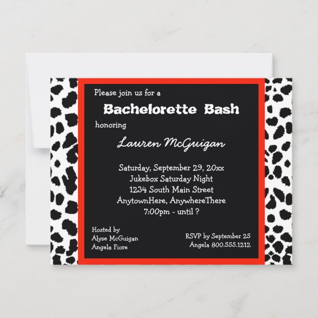 Snow Leopard Print Party Invitation (Front)