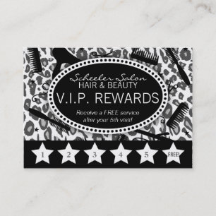 Snow Leopard Print Salon Loyalty Rewards Card