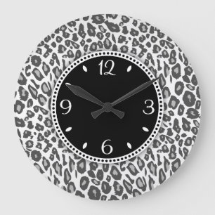 Snow Leopard Print Wall Clock