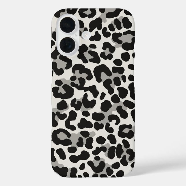 Snow Leopard Print White Trendy Pattern Case-Mate iPhone Case (Back)