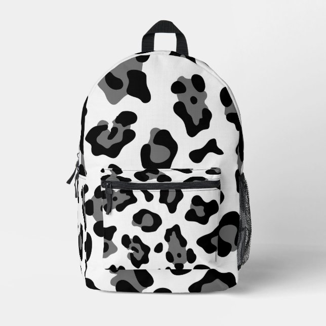 snow leopard  printed backpack (Front)