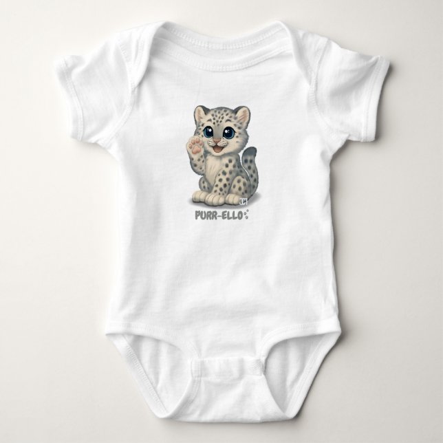Snow leopard - Purr-ello Baby Bodysuit (Front)