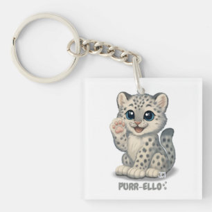 Snow leopard - Purr-ello Key Ring