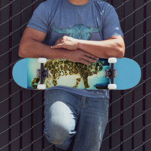 SNOW LEOPARD SKATE BOARD