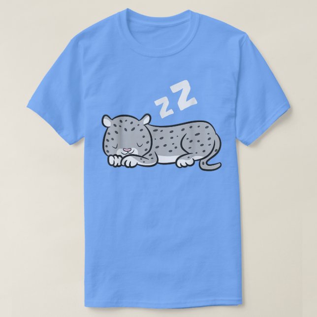 Snow Leopard Sleeping Cute Snow Leopard Pyjamas  T-Shirt (Design Front)