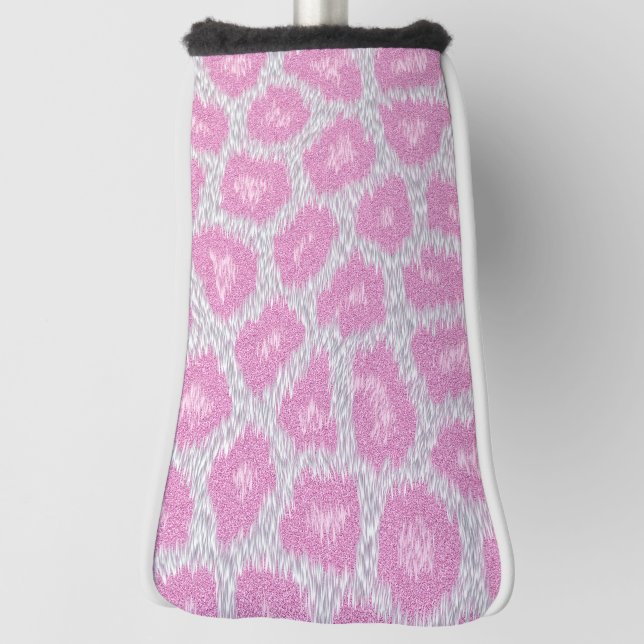 Snow Leopard style - Silver Pink Golf Head Cover (Rotate 90)