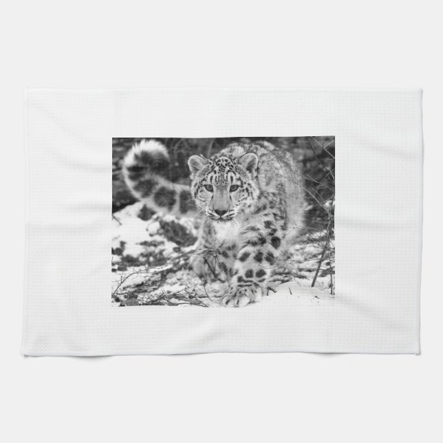 Snow Leopard Tea Towel (Horizontal)