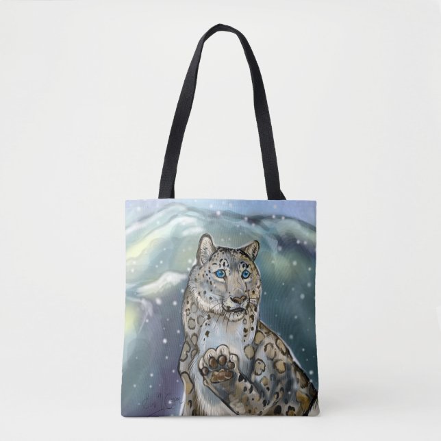 Snow Leopard Tote Bag (Front)