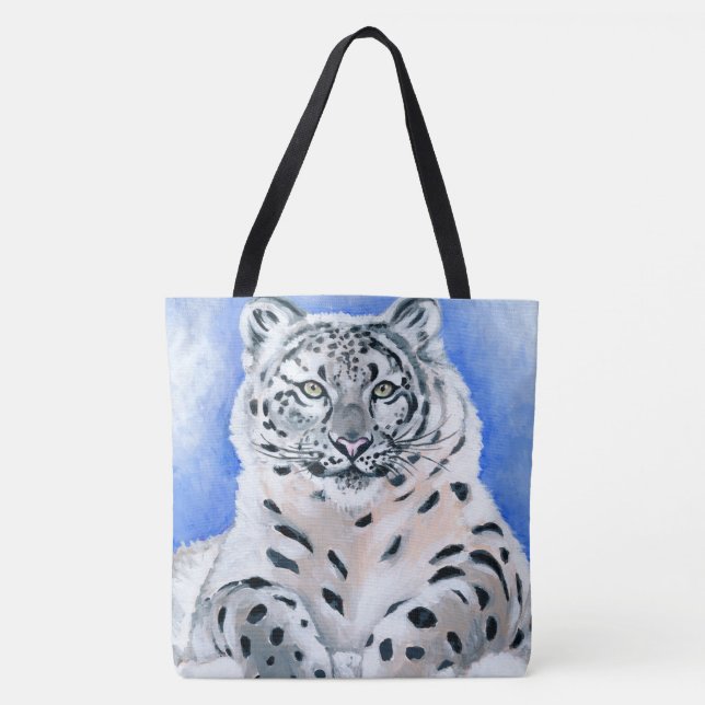 Snow Leopard Tote Bag (Front)