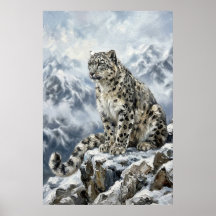 Snow Leopard Totem Wall Art – Fine Art Wildlife Pr