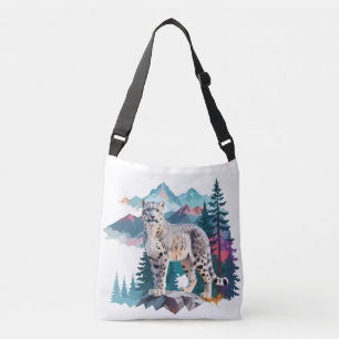 Snow Leopard Vector Art Animal In The Majestic Crossbody Bag
