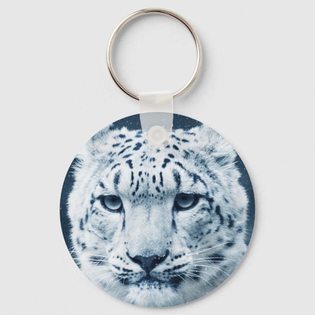 Snow Leopard Winter Snow Wildcat Nature Key Ring (Front)