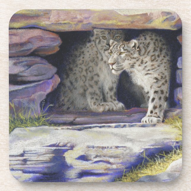 snow leopards coaster (Front)