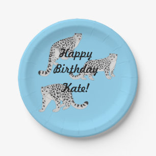 Snow Leopards Paper Plate