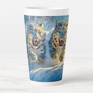 Snow Leopards Racing Design By Rich AMeN Gill Latte Mug