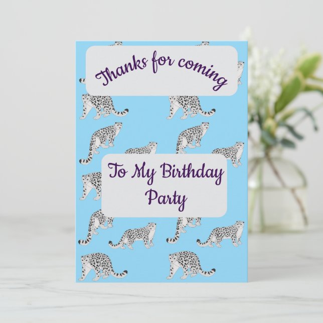 Snow Leopards Thank you Card (Standing Front)