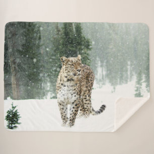SNOW LEOPORD SHERPA BLANKET