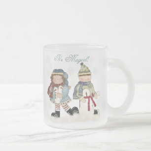 Snow Magic Frosted Glass Coffee Mug