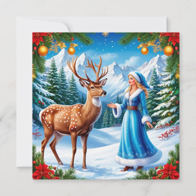 ❄️ Snow Maiden Winter Enchantment Scene✨ Invitation (Front)