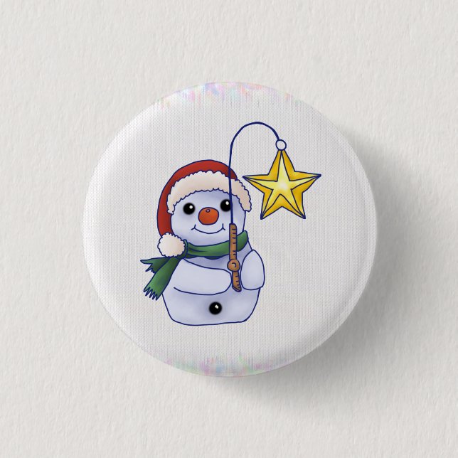 Snow Man 3 Cm Round Badge (Front)
