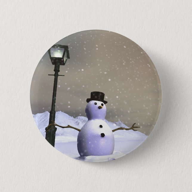 Snow Man Button (Front)