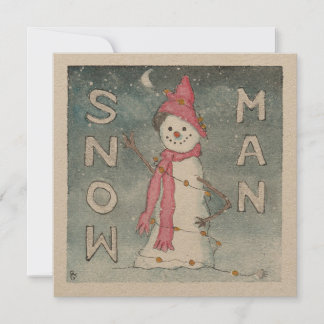 Snow Man Greeting Card