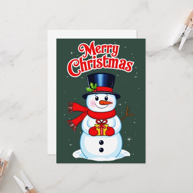 Snow man hat Christmas hat Invitation (Front/Back In Situ)