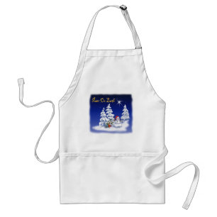 snow man peace on earth standard apron