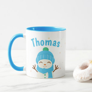 Snow Man Personalise Christmas Coffee Mug