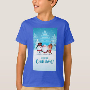 Snow Man reindeer,Santa Merry Christmas T-Shirt