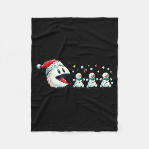 Snow Man Xmas Tee Snowman Gamer  Fleece Blanket