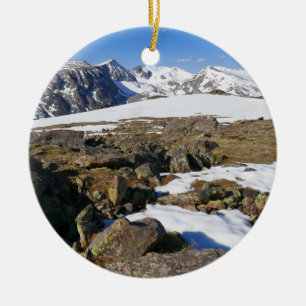 Snow Melting on the Rocky Mountains Ceramic Tree Decoration