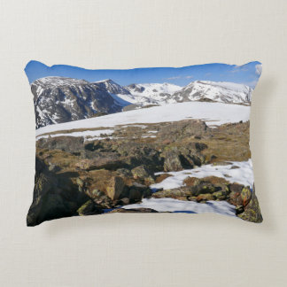 Snow Melting on the Rocky Mountains Decorative Cushion