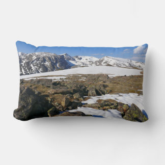 Snow Melting on the Rocky Mountains Lumbar Cushion
