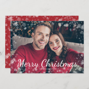 Snow Merry Christmas Photo Holiday Card