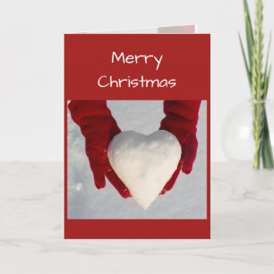 Snow Merry Christmas Red Pretty Christmas Card