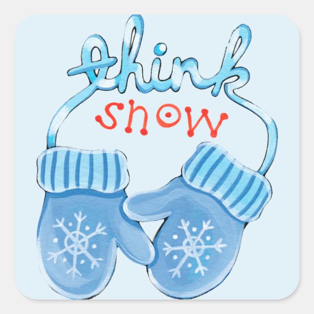 Snow Mittens Christmas Sticker (Front)