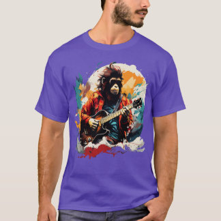 Snow Monkey Playing Guitar T-Shirt