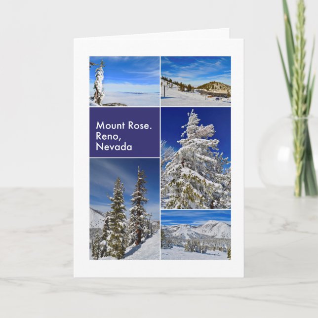 Snow Mount Rose photo collage Card (Front)