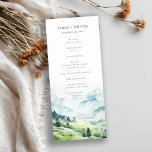 Snow Mountain Landscape Wedding Program Invitation<br><div class="desc">Watercolor Snow Mountain Landscape Theme Collection.- it's an elegant script watercolor Illustration of Snow Mountain landscape,  perfect for your winter Mountain destination wedding & parties. It’s very easy to customise,  with your personal details. If you need any other matching product or customisation,  kindly message via Zazzle.</div>